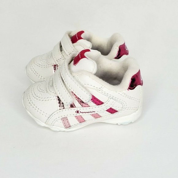 Champion Toddler Baby Girls White Pink Sneakers - Picture 1 of 6